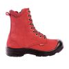 Red steel toe safety work boots for women S558