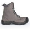 Grey steel toe safety work boots for women S558