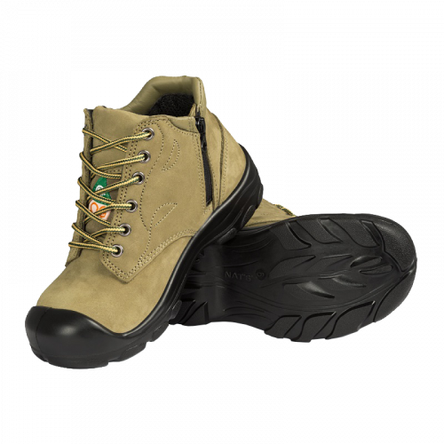 women steel toe safety work ankle-boots green khaki color S556