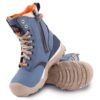 Womens steel toe work boots, waterproof, slip resistant, blue colour