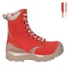 Womens steel toe work boots, waterproof, slip resistant, red colour
