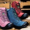 Women steel toe work boots