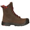 Brown women steel toe safety boots