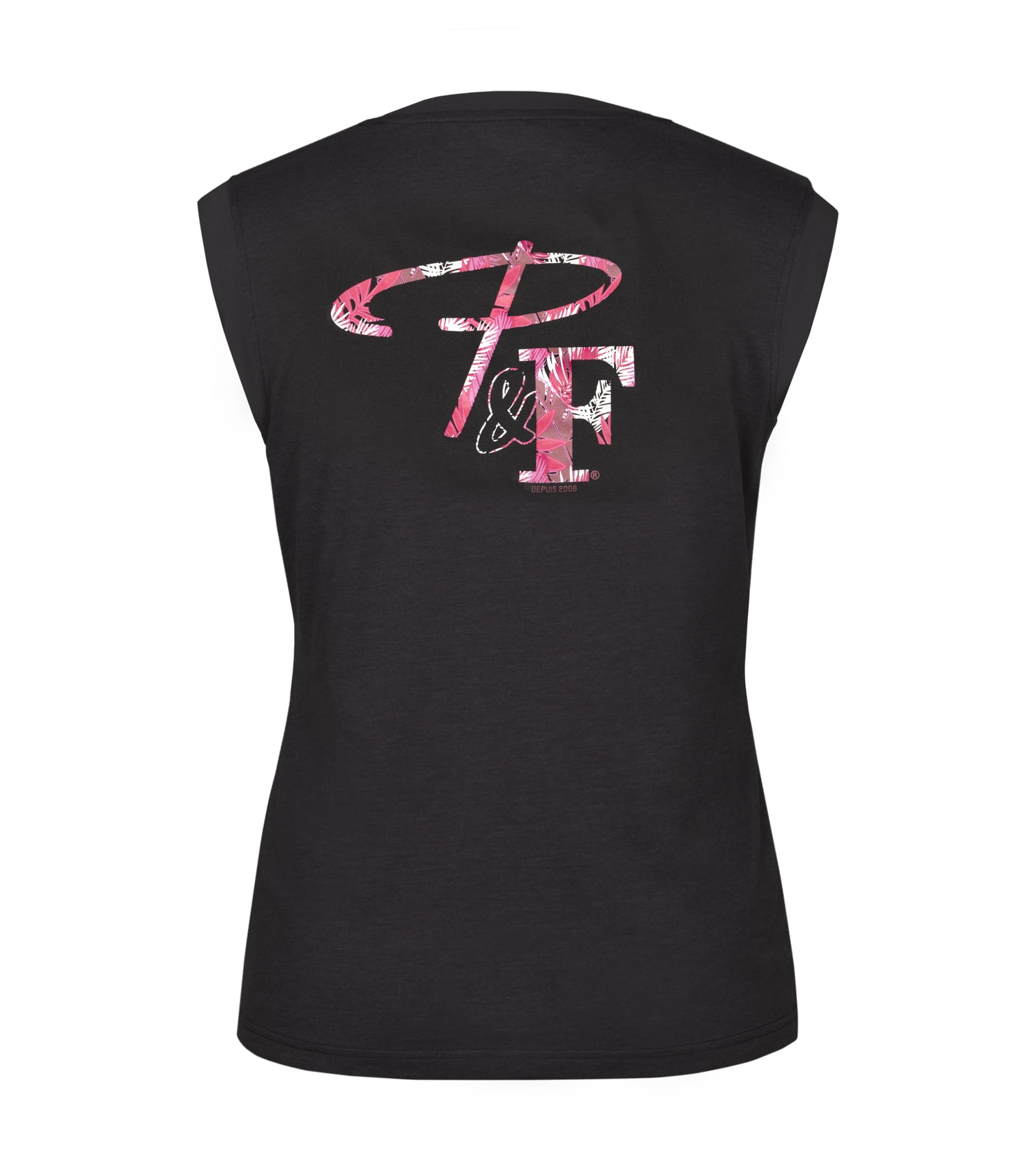 PF240-sleeveless-t-shirt-with-impression-black-pink-2
