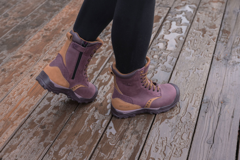 Bottes de sécurité 8" imperméables à cap d'acier pour femme - PF648 couleur prune Lifestyle 1