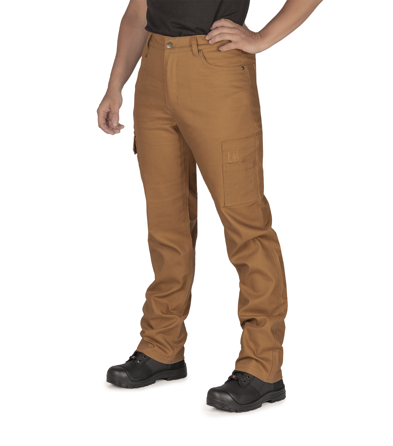 Pantalon Cargo En Coutil Extensible Avec Taille Flexible PF8002-02_vue de face